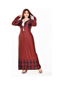 Causal V-Neck Long Sleeve Jalabiya Multicolour