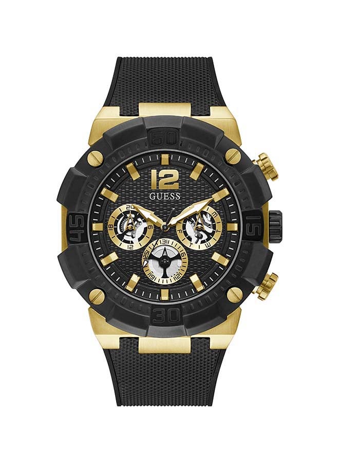 جس ساعة يد كرونوغراف نافيجيتور بسوار من السيليكون 50 مم، لون أسود طراز GW0264G3 للرجال