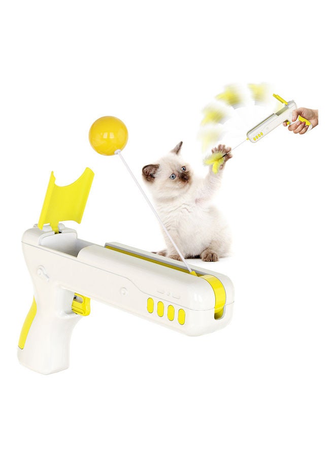 Kidle New Cat Toy Cat Funny Cat Ball Feather Funny Cat Stick Drop Cat Stick yellow 4.2*11.5*18.9cm  - Image 2