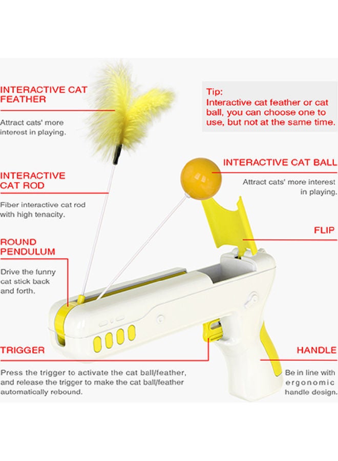 Kidle - New Cat Toy Cat Funny Cat Ball Feather Funny Cat Stick Drop Cat Stick yellow 4.2*11.5*18.9cm - Image 1