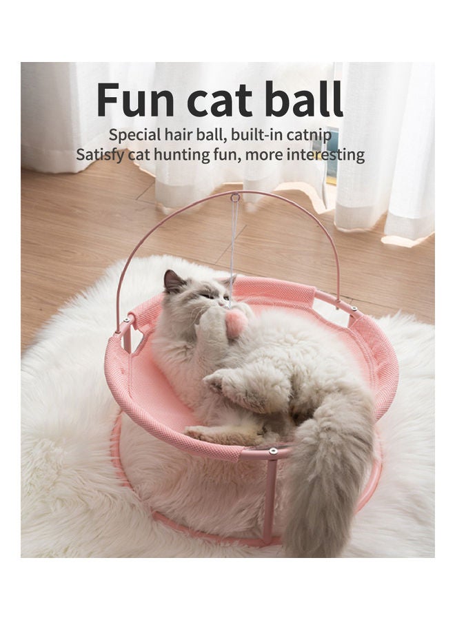 Sharpdo Fun Round Pet Recliner Bed Pink 46x46.5x5cm - Image 3