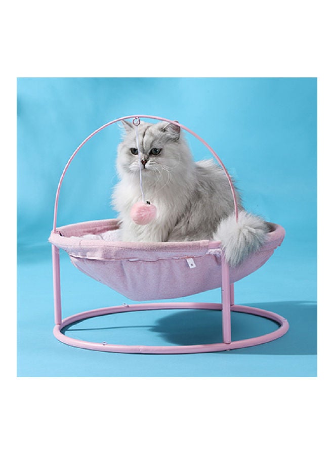 Sharpdo Fun Round Pet Recliner Bed Pink 46x46.5x5cm - Image 1