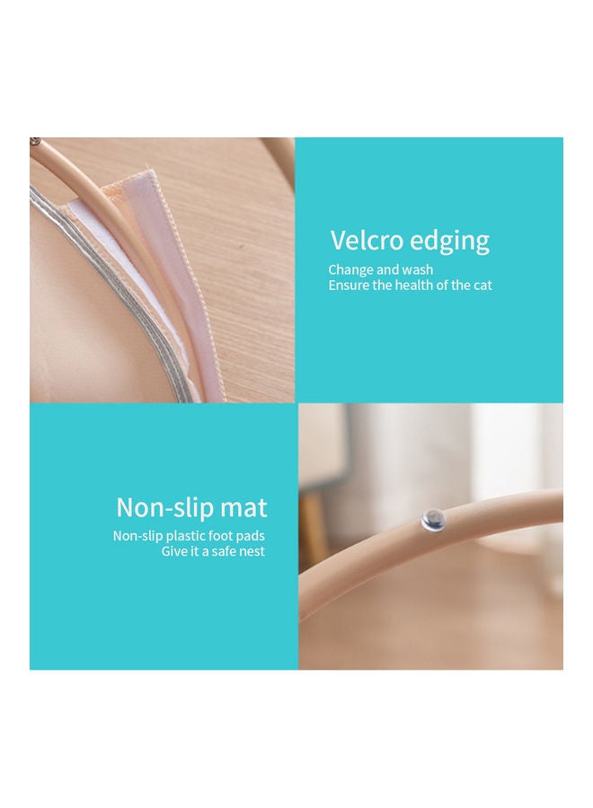 Sharpdo Fun Round Pet Recliner Bed Pink 46x46.5x5cm - Image 5