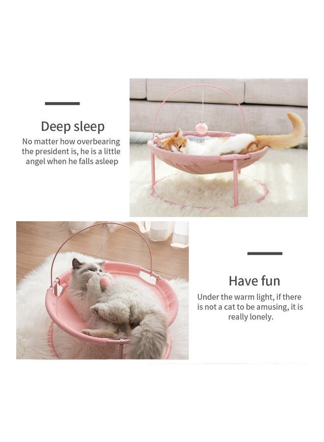 Sharpdo Fun Round Pet Recliner Bed Pink 46x46.5x5cm - Image 4