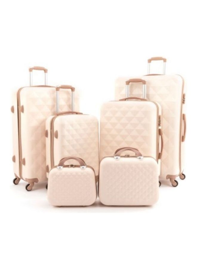 ليمرا طقم حقائب سفر بعجلات مكون من 6 قطع بيج/ ذهبي - Image 1