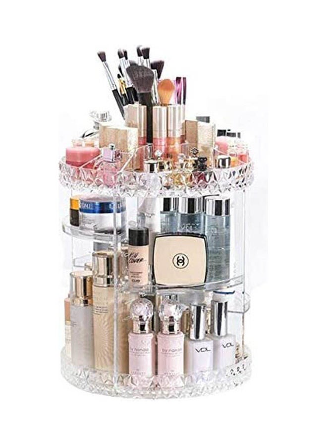 Makeup Organizer 360 Degree Rotating Adjustable Acrylic Cosmetic Storage Display Case With 6 Layers Clear