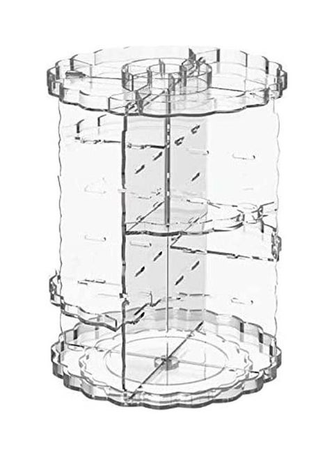 Makeup Organizer 360 Degree Rotating Adjustable Acrylic Cosmetic Storage Display Case With 6 Layers Clear