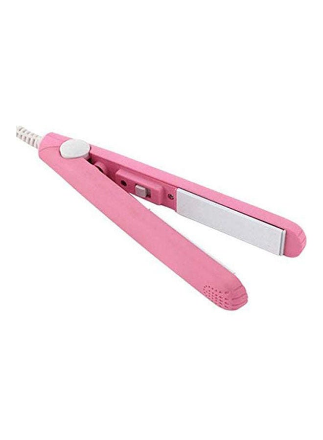 Generic Travel Mini Hair Flat Iron Ceramic Plate Hair Straightener Pink 