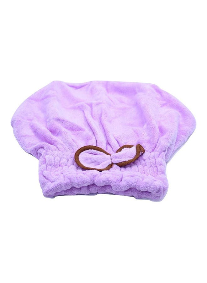 Microfiber Quick Dry Hair Drying Towel Head Towel with Elastic Band Purple 60grams 
