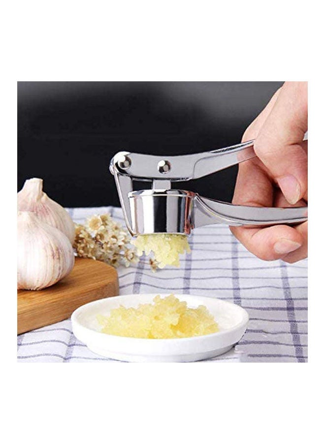 1 Piece Multifunctional Stainless Steel Garlic Press Manual Garlic Masher Silver 16cm  - Image 2