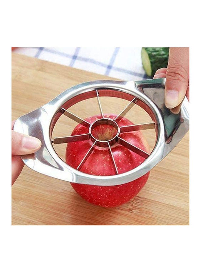 توب ون Stainless Steel Fruit Apple Pear Wedger Corer Slicer Handle Apple Divider Silver  - Image 2