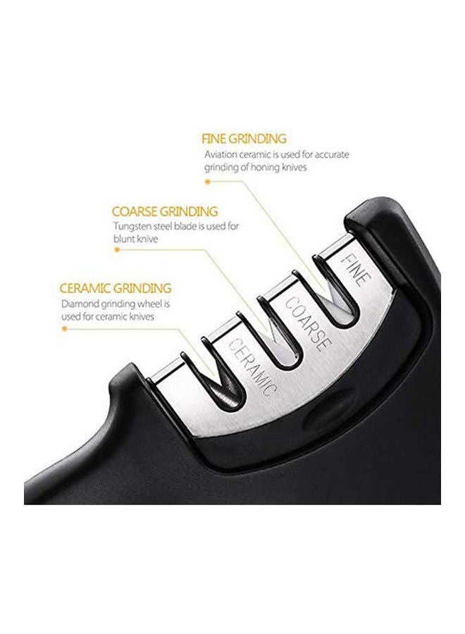 Kitchen Knife Sharpener 3 Stage Knife Sharpening Tool Black - Image 2
