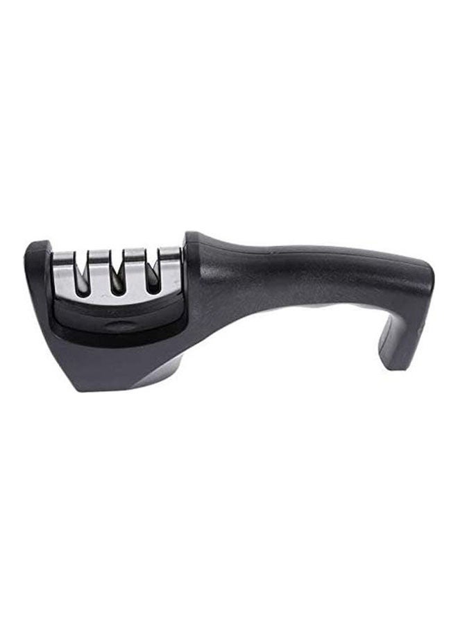 Professional Three Stage Tungsten Steel Sharpener Multi Function Household Kitchen Fast Sharpening Tool Black-Silver  - Image 1
