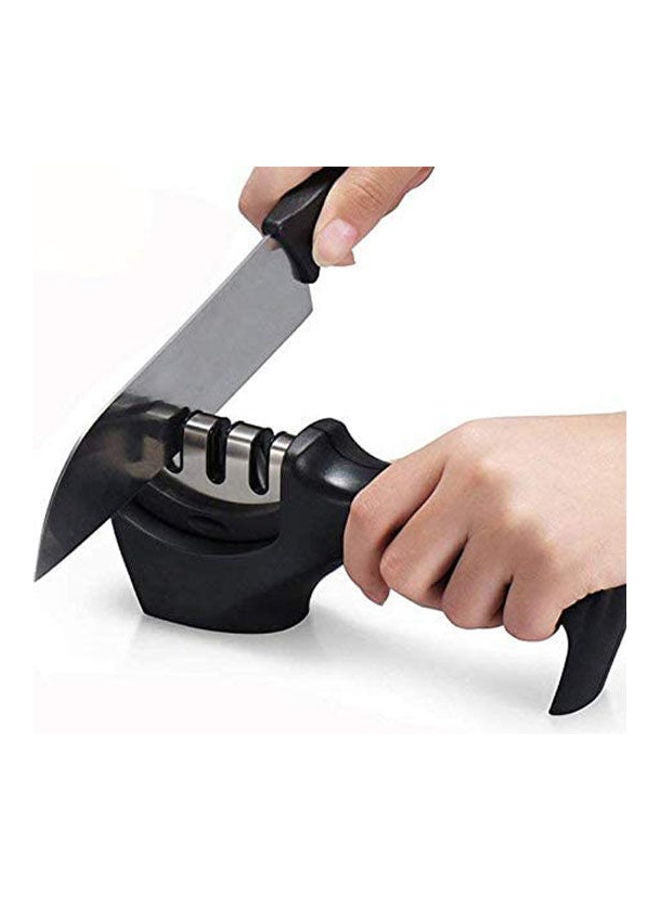 Professional Three Stage Tungsten Steel Sharpener Multi Function Household Kitchen Fast Sharpening Tool Black-Silver  - Image 2