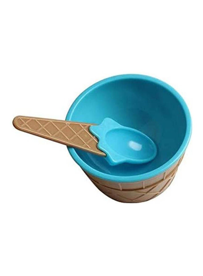 Fashion Drop Shipping High Quality Kitchen Usage 1 X Ice Cream Bowl With A Spoon Great As Gifts Or Party Favors Blue - Image 1