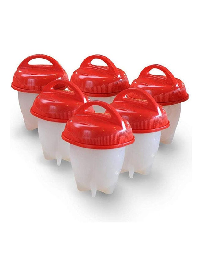AS SEEN ON TV - Egg Cooker - Silicone Egg Poachers For Hard Boiled Eggs Red - Image 1
