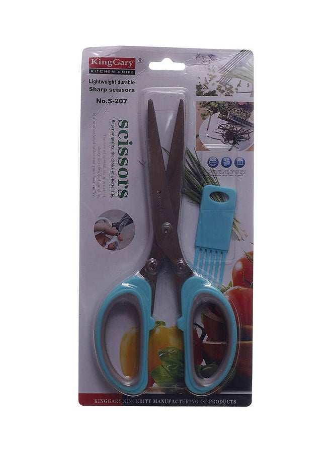 S-207 Vegetable Scissor With 10 Blades With Small Comb Turquoise