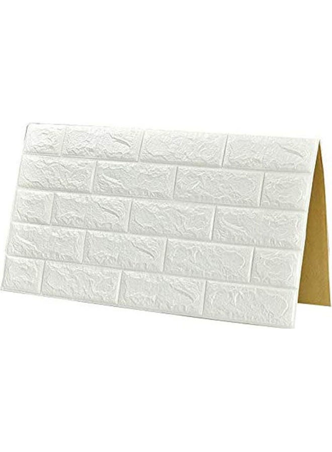 1Pc 3D Embossed Stone Brick Wall Sticker Waterproof Living Room Bedroom Kitchen Wallpaper white 70x77cm - Image 1