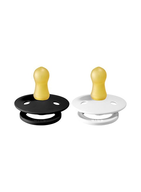 Pacifier Size 1,  Baby 0-6M , 2-Pieces - Black/White
