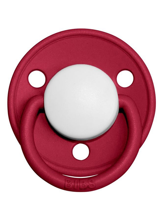 BIBS - Pacifier DeLux (Latex) Size 1,  Baby 0-6 Months , 1-piece - Ruby-White - Image 1