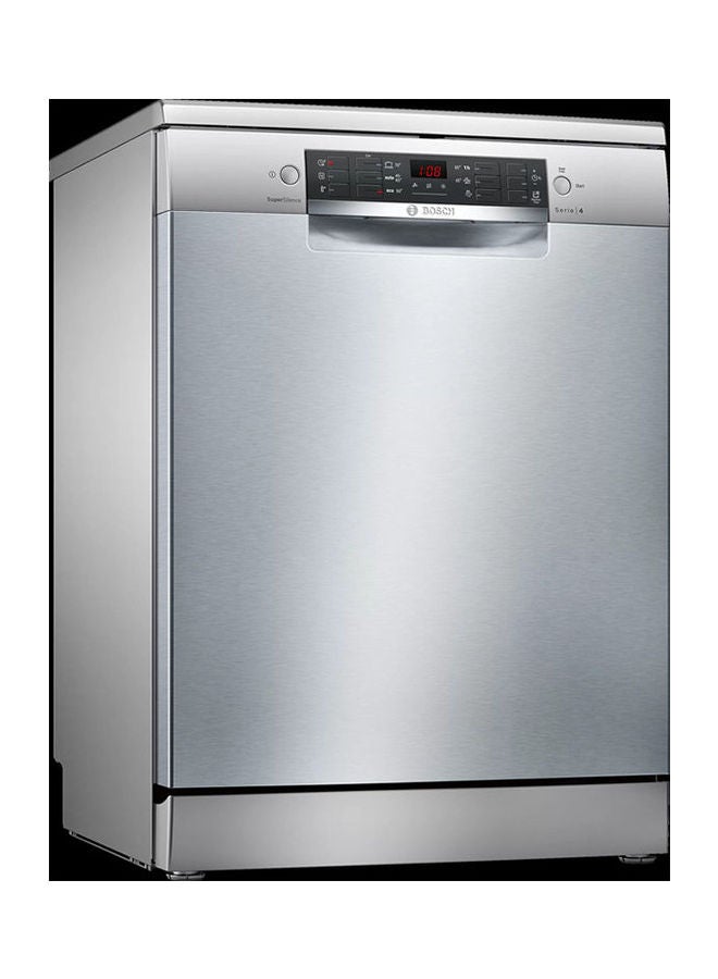 بوش غسالة أطباق سيري 4 قائمة بذاتها بسطح خارجي من الاستانلس ستيل المطلي SMS46ll10Q فضي - Image 1