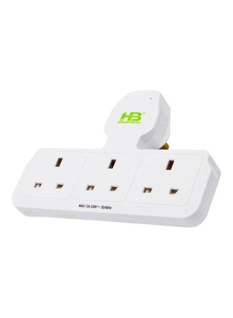3 Sockets Power Adapter White 17x5x5cm