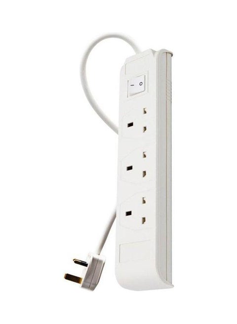 3M 3 Sockets Power Extension Cord White 13.5 x 6.5 x 6.5cm