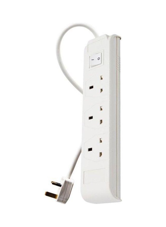 HOMEBEST 3M 3 Sockets Power Extension Cord White 13.5 x 6.5 x 6.5cm 