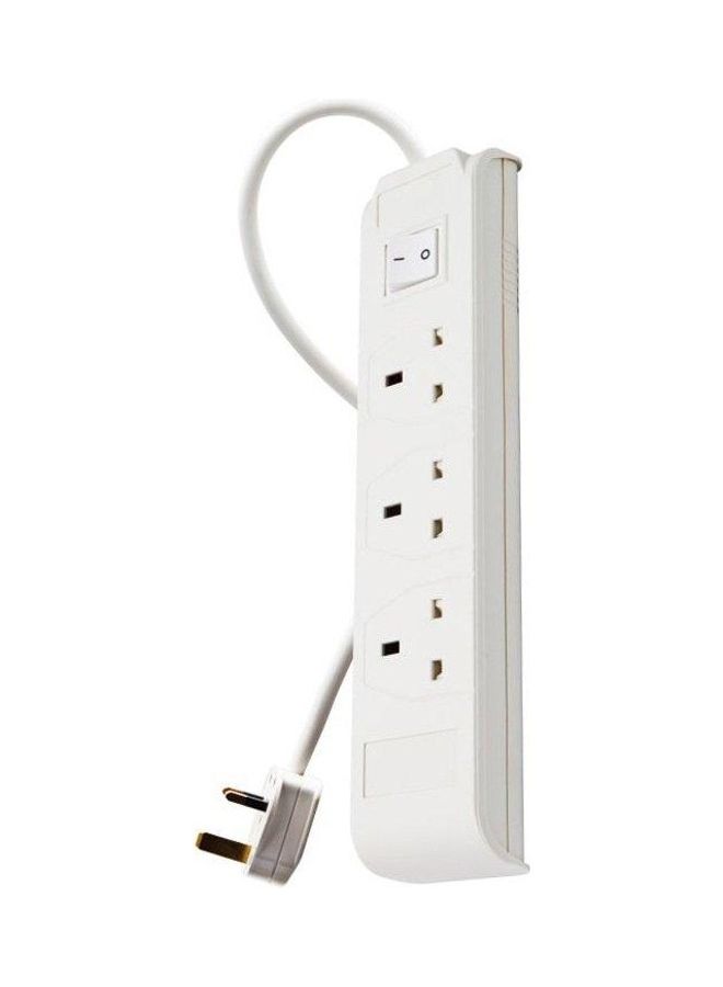 HOMEBEST 5M 3 Sockets Power Extension Cord White 