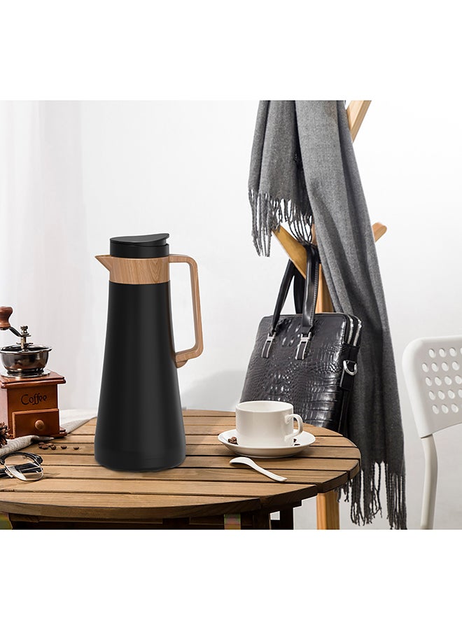 Penguen Double Wall Vacuum Flask Black/Brown 13x12.2x31.3cm - Image 2