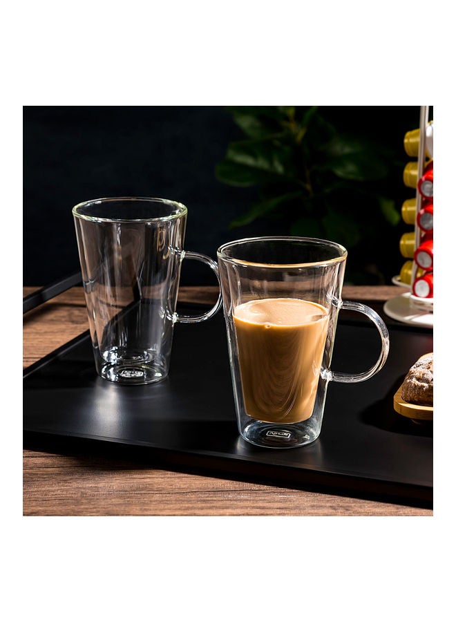 Dallaty 2-Piece Glass Double Wall Cup Set Clear 300ml - Image 3