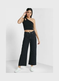 ONLY High Waist Straight Jeans Black  - Image 1