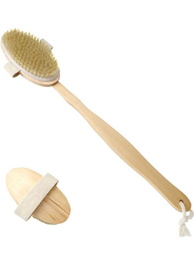 Brush Shower Massage Body Woman Man Care Body - Wooden Bristle Natural Beige - Image 1