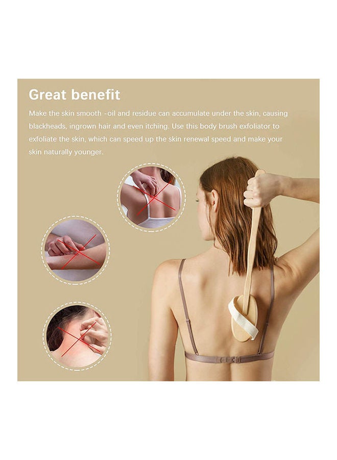 Brush Shower Massage Body Woman Man Care Body - Wooden Bristle Natural Beige - Image 2