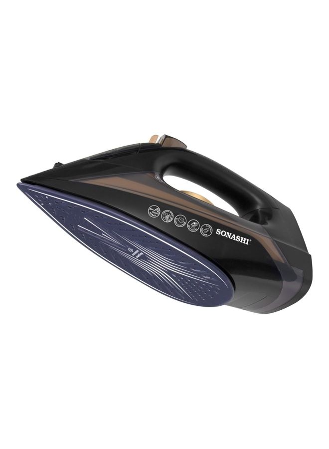 SONASHI - Steam Iron with Ceramic Coated Soleplate/Self Clean Function | Spray/Steam/Burst Steam and Dry Iron Options | Manual Temperature Setting based on Cloth Type 1 kg 2200 W SI-5074N Black - Image 1