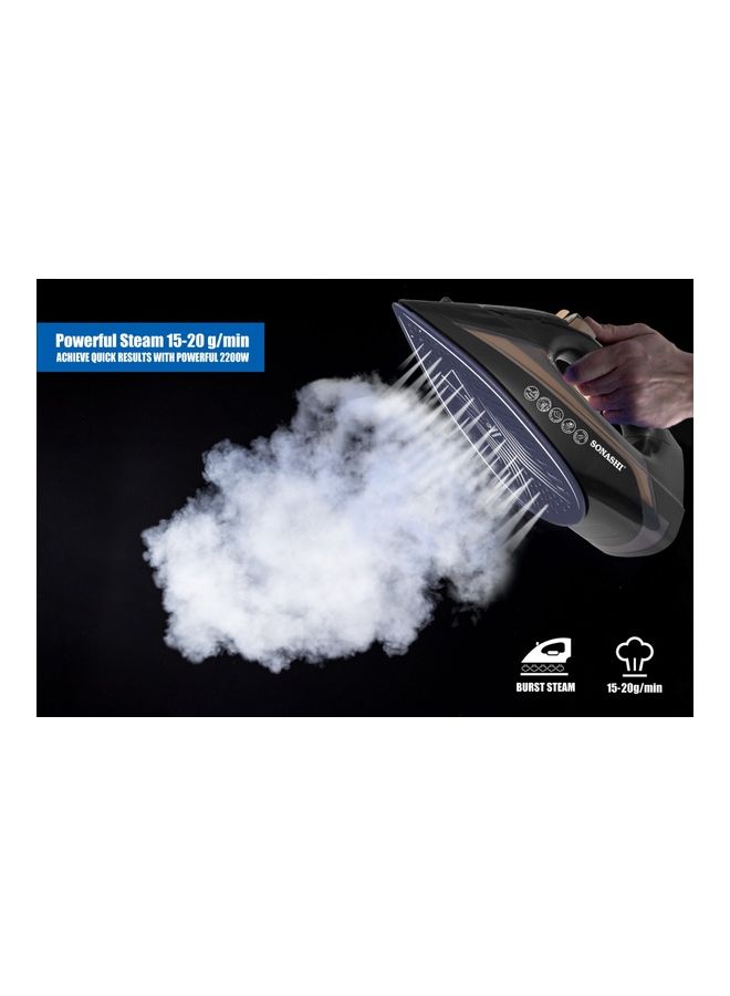 SONASHI - Steam Iron with Ceramic Coated Soleplate/Self Clean Function | Spray/Steam/Burst Steam and Dry Iron Options | Manual Temperature Setting based on Cloth Type 1 kg 2200 W SI-5074N Black - Image 1