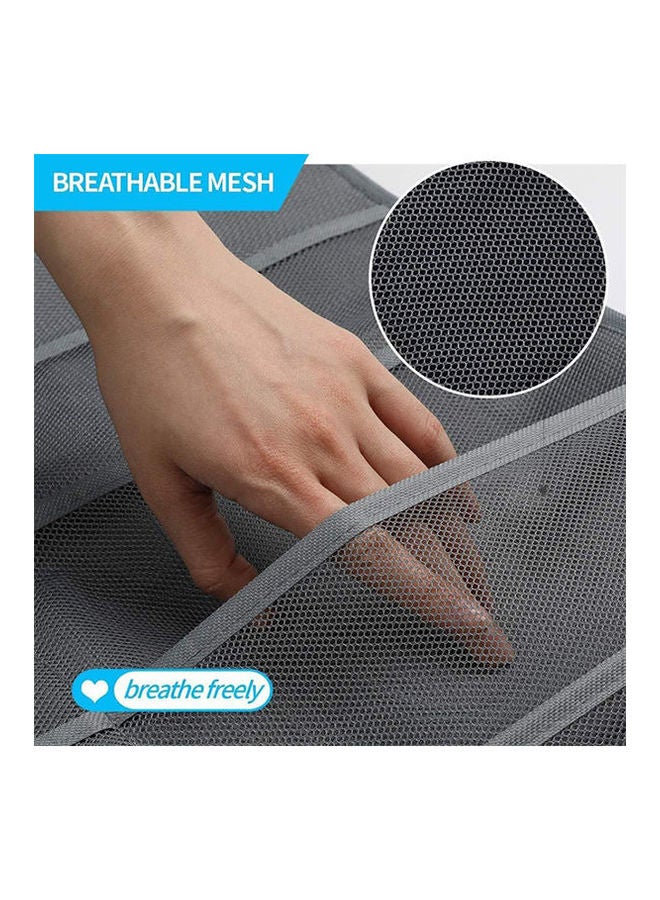 Closet Hanging Organizer With 30 Mesh Pockets & Rotating Metal Hanger Grey - Image 3