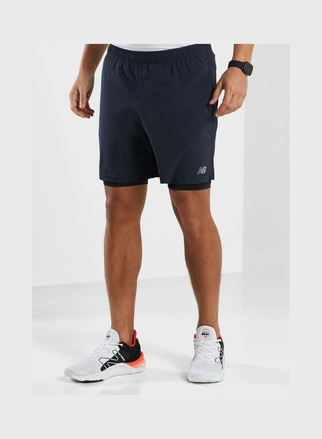 New Balance - 7" Core Run Shorts Navy - Image 1