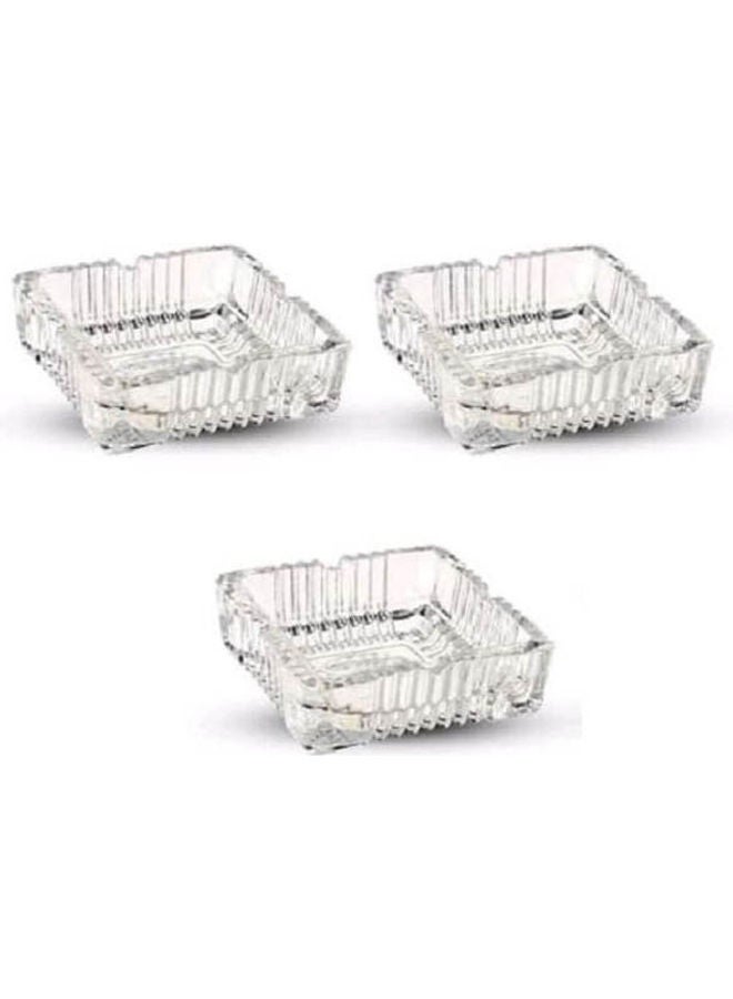 Square Glass Ashtray Clear 7x7cm - Image 1