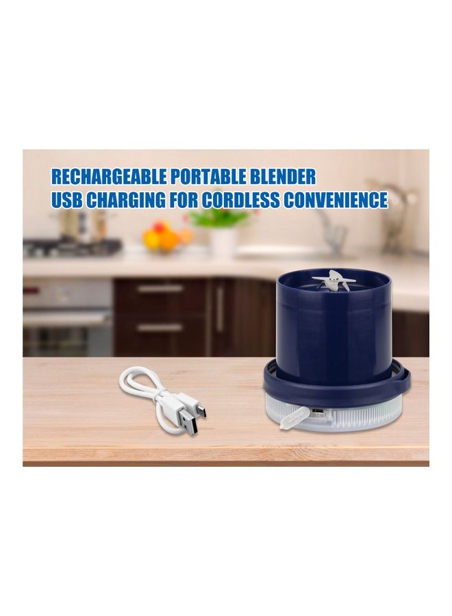 Rechargeable Portable Blender | 4 Stainless Steel Sharp Blades - Perfect for Juices, Smoothies, Milkshakes| LED Light Indicator, Easy Clean and Carry Clear/Blue 350ml - v1646235351/N52800265A_4