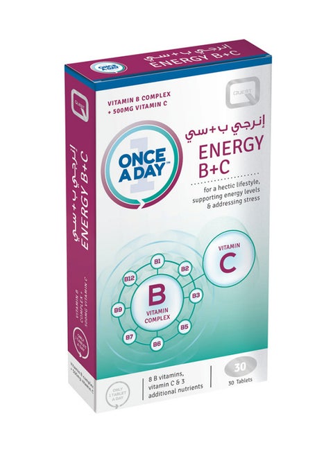 Energy B+C  B Complex & Vitamin C  30 Tablets