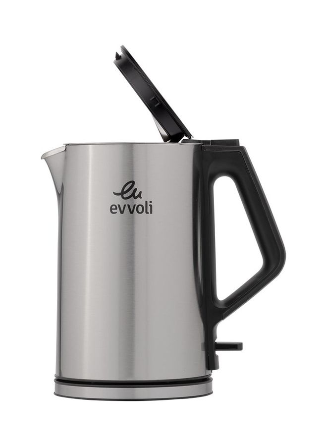 evvoli - Stainless Steel Kettle, Fast Boiling Feature, Smart Power Off Technology, 2 Year Warranty 1.5 L 2200.0 W EVKA-KE15MS Silver/Black - Image 1