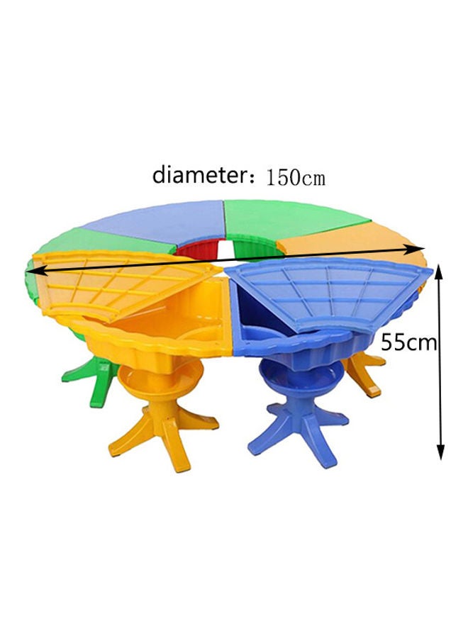 جساي تويز Multifunction Plastic Children Kindergarten Assembled Sand And Water Play Table Multicolour 150x150x55cm  - Image 2