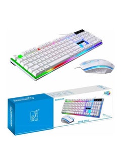 Generic High Quality G21 Wired LED Gaming Keyboard With Mouse Set White  - Image 2