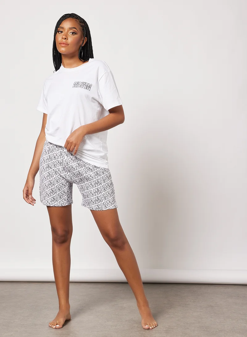 ليس جيرلز ليس بويز All-Over Print Boxer Shorts White
