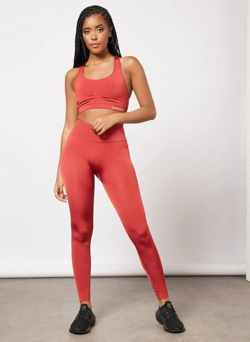 ليس جيرلز ليس بويز Seamless Logo Crop Top Brown