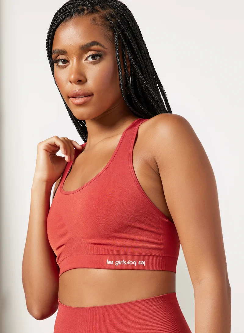 ليس جيرلز ليس بويز Seamless Logo Crop Top Brown