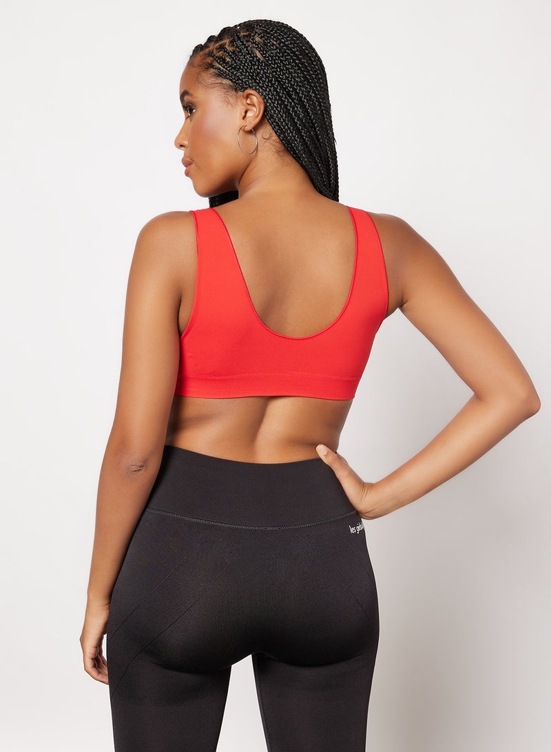 Seamless Logo Crop Top Red - v1646301694/N50315011V_2