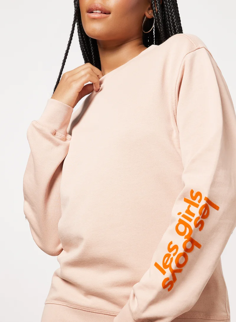 Les Girls Les Boys Basic Logo Sweatshirt Pink
