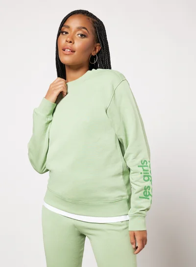 Les Girls Les Boys Basic Crew Neck Sweatshirt Green